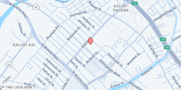 Map showing Project Aloha Care Distribution Site at 626 McNeil St., Honolulu, HI