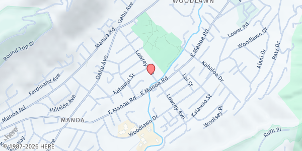Map showing St. Pius X Parish at 2821 Lowrey Ave, Honolulu, HI