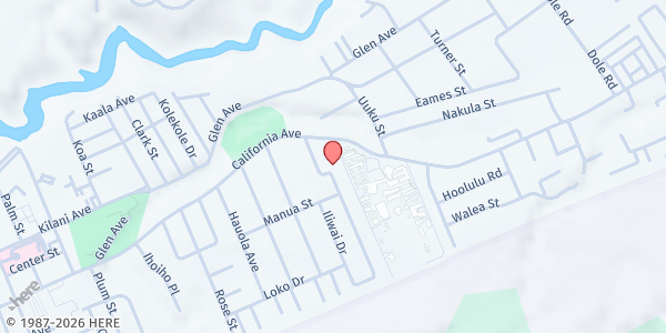 Map showing St. Stephen Episcopal Church @ Wahiawa United Methodist Church at 1445 California Ave., Honolulu, HI