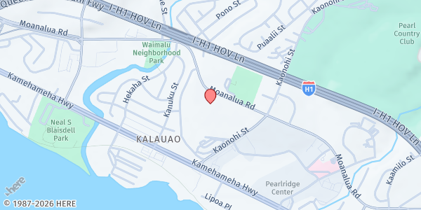 Map showing St. Timothy's Episcopal Church at 98-939 Moanalua Rd., Honolulu, HI