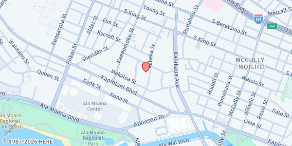 Map showing Sts. Peter and Paul Church (Drive Thru & Walk Up) at 800 Kaheka St., Honolulu, HI