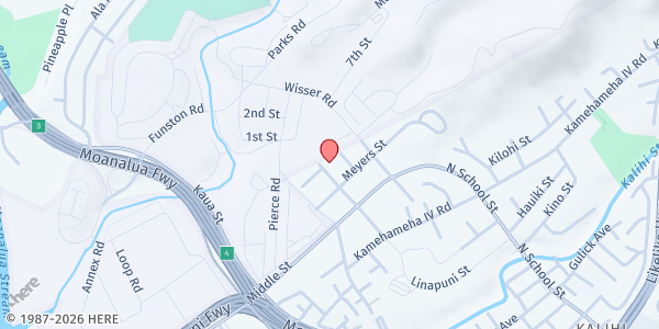 Map showing The Pantry by Feeding Hawaii Together at 2522 Rose St., Honolulu, HI