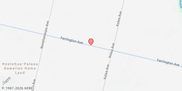 Map showing Salvation Army Molokai at Farrington Ave., Hoolehua, HI