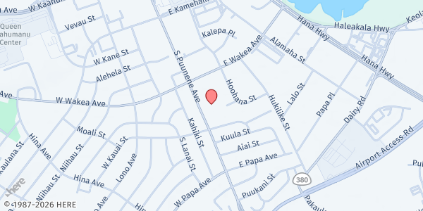 Map showing Kahului Baptist Church at 309 S. Puunene Ave., Kahului, HI