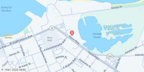 Map showing Maui Grassroots Collective - MRR at 111 Hana Hwy., Ste. 102/103, Kahului, HI