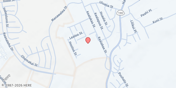 Map showing Kealakehe Intermediate School - Cafeteria Parking Lot at 74-5062 Onipaa St, Kailua-Kona, HI