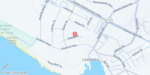Map showing The Friendly Place at 55-5955 Pawai Pl, Kailua-Kona, HI