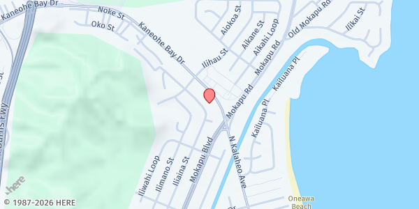 Map showing Central Union Church Windward at 38 Kaneohe Bay Dr., Kailua, HI