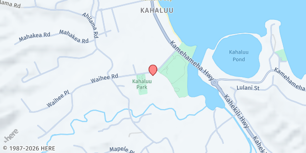 Map showing Key Project (Walk Up) - Waihee Road Distribution Site at 47-200 Waihee Rd., Kaneohe, HI
