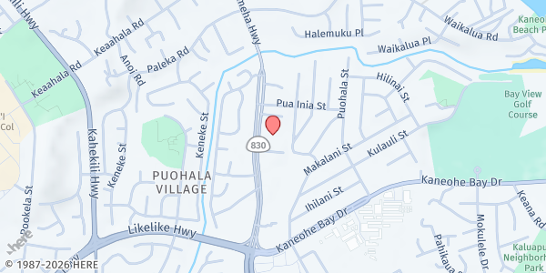 Map showing St. Mark Lutheran Church at 45-725 Kamehameha Hwy., Kaneohe, HI