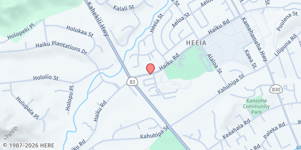 Map showing St. Mark Lutheran Church at 45-725 Kamehameha Hwy, Kaneohe, HI