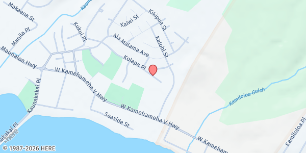 Map showing Maui Economic Opportunity (MEO) Molokai - Kaunakakai at 380 Kolapa Place, Kaunakakai, HI