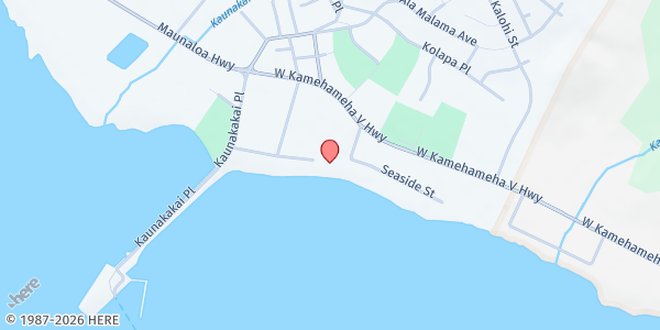 Map showing Molokai Community Health Center at 30 Oki Place, Building 10, Kaunakakai, HI