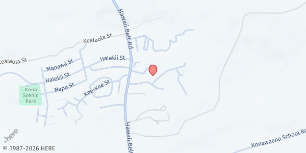 Map showing Kona Gospel Church at 81-1037 Nani Kupuna Pl, Kealakekua, HI