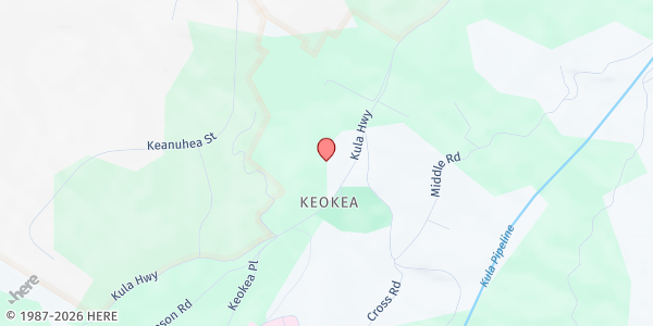 Map showing St. John's Episcopal Church at 8992 Kula Hwy., Kula, HI