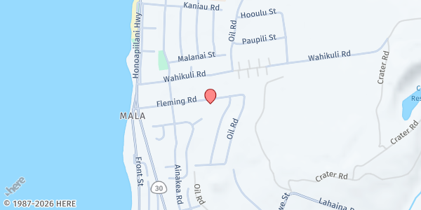 Map showing Maui Junior Voyagers - S Turns Hub at 190 Fleming Rd., Lahaina, HI