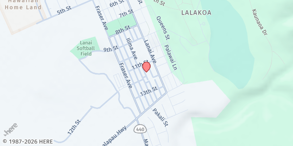 Map showing Maui Economic Opportunity (MEO) Lanai at 1144 Ilima Avenue, Lanai, HI