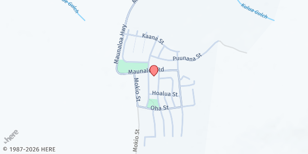Map showing Sustainable Molokai at 200 Maunaloa Hwy., Maunaloa, HI