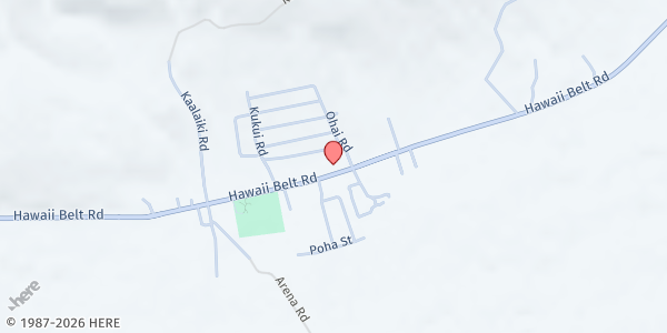 Map showing Naalehu Hub at 95-5558 Mamalahoa Hwy, Naalehu, HI