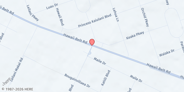 Map showing Hope Diamend Ministries at 92-8701 Hawaii Belt Rd, Ocean View, HI