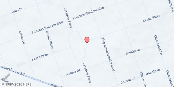 Map showing St. Jude's Episcopalian Church - Ka'u Food Pantry Distribution at 92-8606 Paradise Mauka Cir, Ocean View, HI