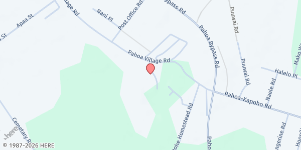 Map showing Kanaka Ha'aheo @Billy Kenoi Park (Concession area) at 15-3022 Kauhale St, Pahoa, HI