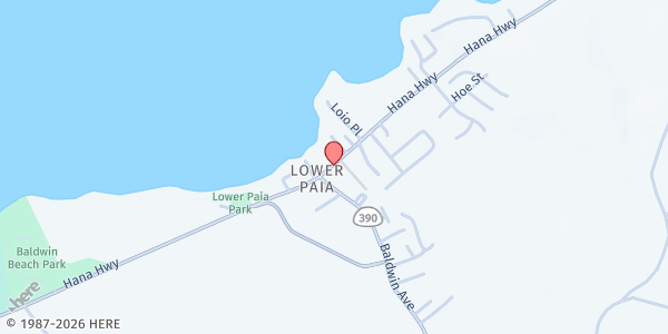 Map showing Waipuna Chapel Outreach - Paia Public Parking Lot at 134 Hana Hwy, Paia Public Parking Lot, Paia, HI