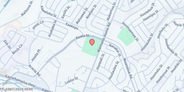 Map showing Calvary Chapel Pearl Harbor @ Manana Community Park at 1310 Waimano Home Rd., Pearl City, HI