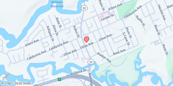 Map showing New Life Body of Christ Church at 74 S Kamehameha Hwy, Wahiawa, HI