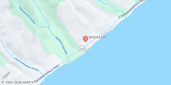 Map showing Waialua Congregational Church at 10417 Kamehameha V Hwy., Waialua, HI