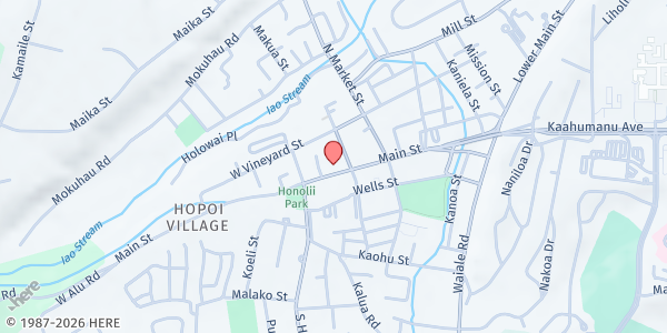 Map showing Good Shepherd Episcopal Church at 2140 Main Street, in the back of parish hall, Wailuku, HI