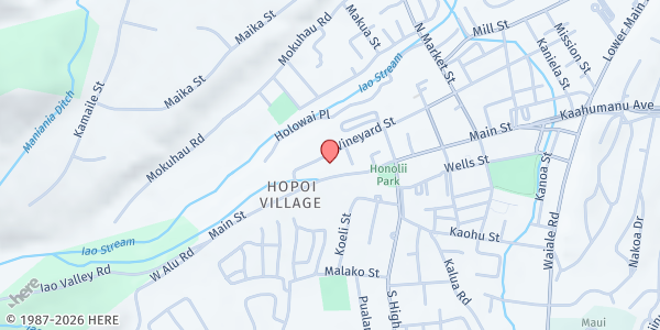 Map showing Iao United Church of Christ at 2371 W. Vineyard St., Wailuku, HI