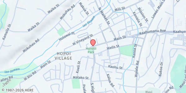 Map showing Wailuku Distribution Site at Wailuku, Wailuku, HI