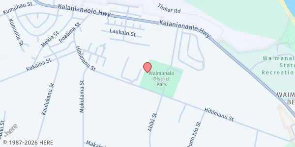 Map showing St. George Church at 41-1323 Kalanianaole Hwy, Waimanalo, HI