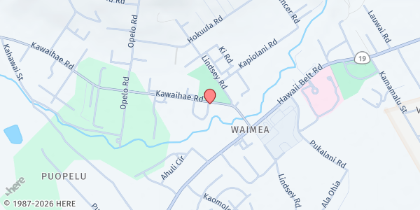 Map showing St James Episcopal Church at 65-1237 Kawaihae Rd, Waimea, HI