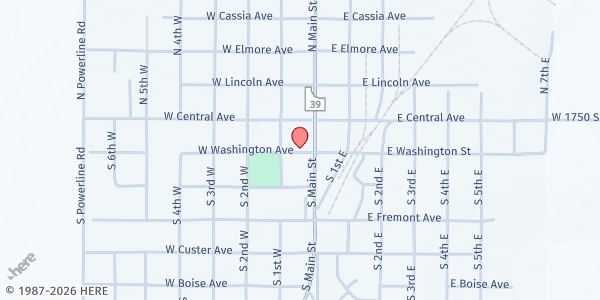 Map showing Aberdeen Senior Citizens of Bingham County at 42 W Washington St, Aberdeen, ID