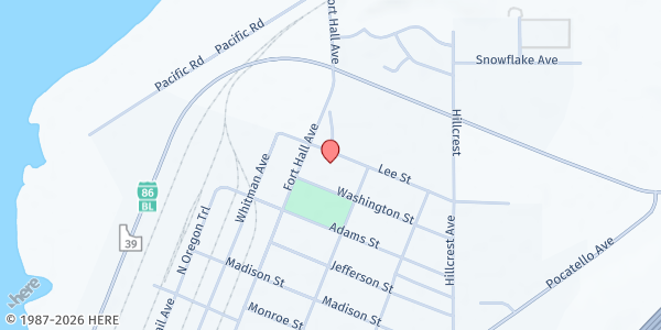 Map showing Willow Bay Baptist Church - Food Distribution Center at 246 Lee St, American Falls, ID