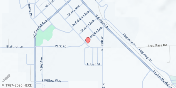 Map showing Butte County Mobile Pantry - Arco at 555 S Water St, Arco, ID