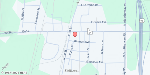 Map showing ABC Food Bank - Athol at 30355 3rd St., Athol, ID