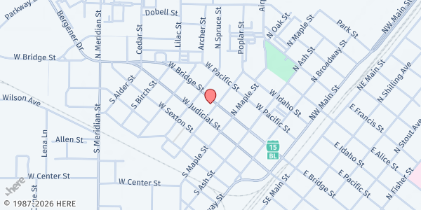 Map showing Community Council of Idaho - Blackfoot at 420 W. Bridge St., Blackfoot, ID