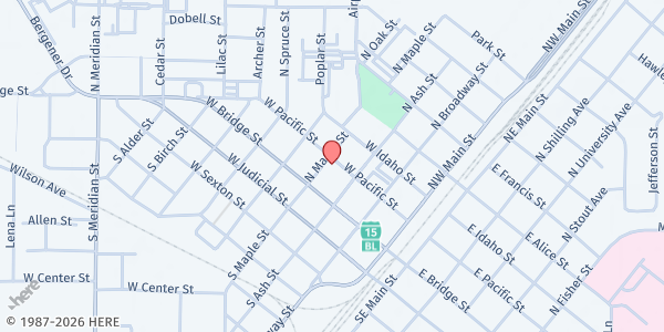 Map showing Lighthouse Assembly of God - Food Distribution Center at 288 W Pacific St, Blackfoot, ID