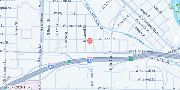 Map showing Agape In Action - Food Pantry at 5232 Fairview Ave, Boise, ID
