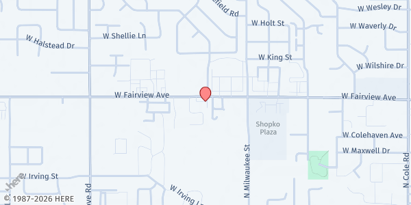 Map showing City Hope Food Pantry at 8401 Fairview Ave, Boise, ID