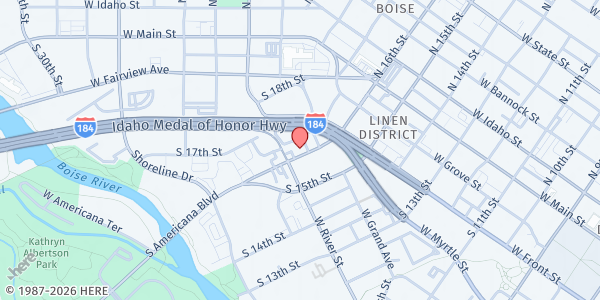 Map showing Corpus Christi House Inc at 525 Americana Blvd, Boise, ID