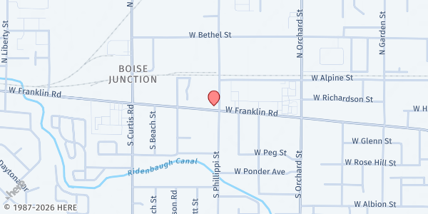 Map showing Idaho Cap Association - Food Distribution Center at 5400 W. Franklin St., Boise, ID