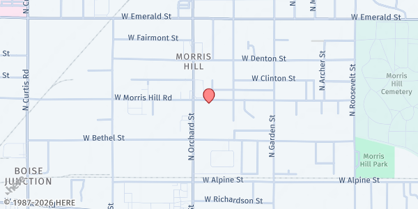 Map showing Imam Hussain Islamic Center at 348 N Orchard Street, Boise, ID