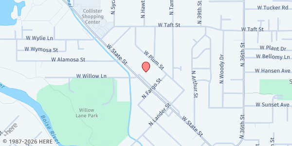 Map showing Interfaith Sanctuary Shelter Home at 4306 West State Street, Boise, ID