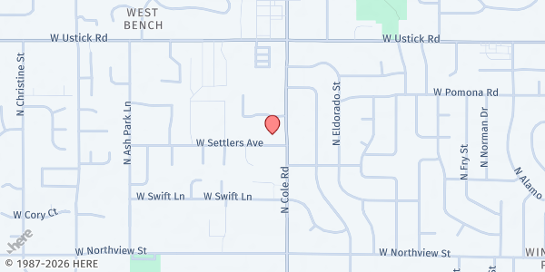 Map showing Mountain View Church of the Brethren at 2823 N Cole Rd, Boise, ID