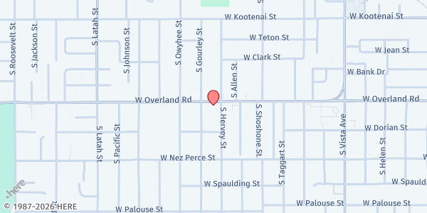 Map showing St. Vincent de Paul - Council at 3209 W Overland Rd, Boise, ID