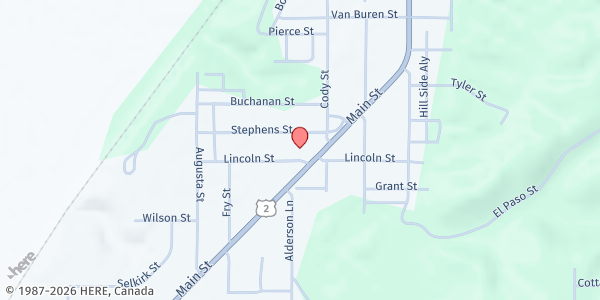 Map showing Seniors Hospitality Center at 6635 Lincoln St, Bonners Ferry, ID